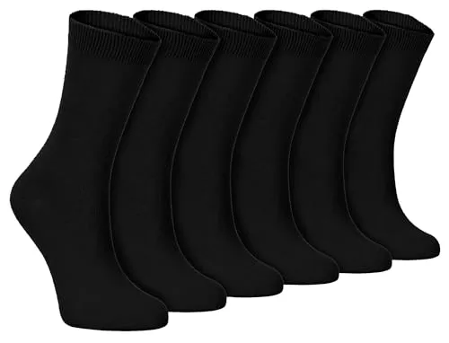 Sock Snob - 6er pack damen dünn elegant bunt farbig baumwolle socken 37-42 eur (37-42 eu, PL30 Black)