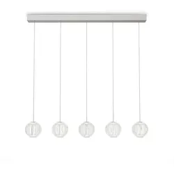 Produktbild Ideal Lux Led-Hängeleuchte, Klar, Metall, Kunststoff, F, 11x230x84 cm, Lampen & Leuchten, Innenbeleuchtung, Leuchten nach Räumen, Esstischlampen