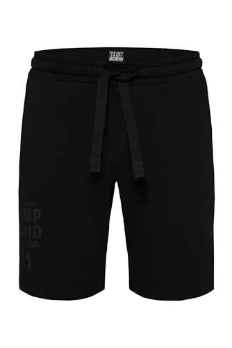 Camp David Herren Sweatshorts mit Logo-Puff-Print Black L