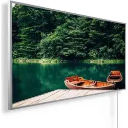 KÖNIGHAUS Panorama Infrarotheizung 1200W - Boot und See mit Smart-Thermostat und App