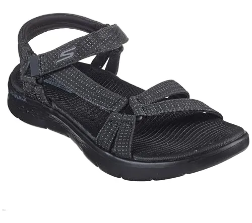 Skechers Damen Sandals Schwarz, 35 EU - Wanderschuhe mit konturiertem Goga Mat Komfort-Fußbett und leichter ULTRA GO-Dämpfung für optimalen Tragekomfort.