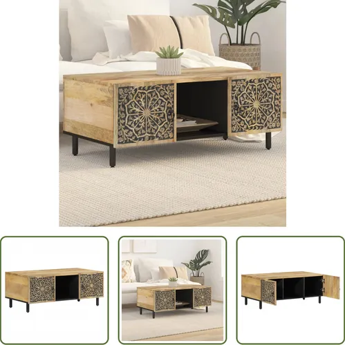 The Living Store Couchtisch 100x54x40 cm aus Mango-Massivholz