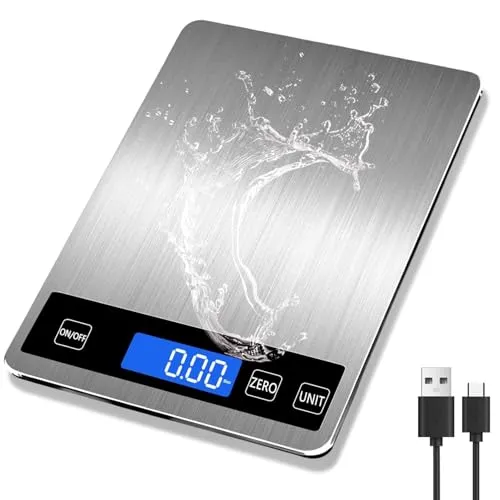 Digitale Küchenwaage, 15 Kg Tragkraft Mit 1 G Genauigkeit, Elektrische Waage Zum Wiegen Von Lebensmitteln Zum Kochen Und Backen, Mit Tara-funktion (aschgrau)