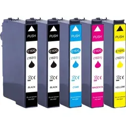 5er Sparpack ersetzt Epson 16XL (16) Druckerpatronen