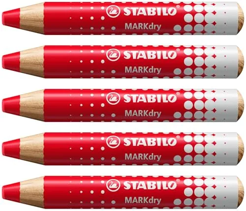 STABILO - Whiteboard- und Flipchartmarker - MARKdry - 5er Pack- rot