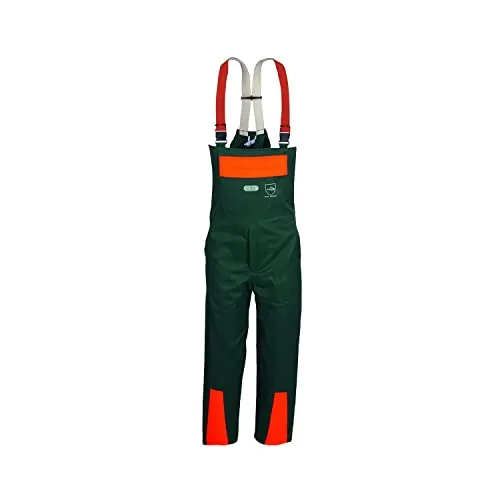 KONIFERE Schnittschutzlatzhose Grün/Orange FOREST JACK Norm: EN ISO 8-661 Gr.29