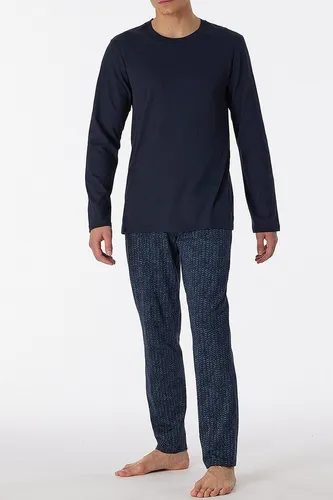 Schiesser Pyjama Casual Nightwear (2 tlg) Herren Schlafanzug lang - reine Baumwolle