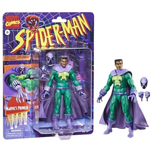 Marvel Legends Series Prowler - 15 cm Action-Figur aus New Spider-Man, beweglich mit 20 Punkten und inklusive abnehmbarer Maske und Retro-Verpackung