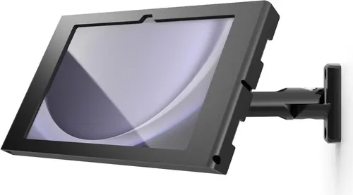 Compulocks Galaxy Tab A9 Apex Enclosure Swing Wall Mount - Verriegelbarer Schwenkarm für die sichere Wandmontage des Samsung Galaxy Tab A9. Robuster Metallrahmen in Schwarz, ideal für vielseitige Anwendungen.