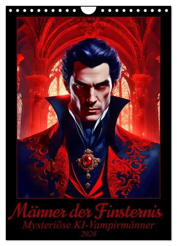 Männer der Finsternis - Mysteriöse KI-Vampirmänner Kalender 2025 - Entdecken Sie die faszinierende Welt mystischer Schönheiten und düsterer Eleganz in diesem einzigartigen Kalender. 14 Seiten voller Inspiration, ideal für Liebhaber von Religion und Geschichte.