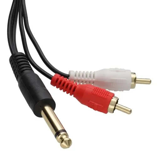 kenable 6,35 mm Mono Klinkenstecker Stecker Zum Cinch Chinch Stecker Abgeschirmtes Audio Kabel 5 m [5 Meter/5m]