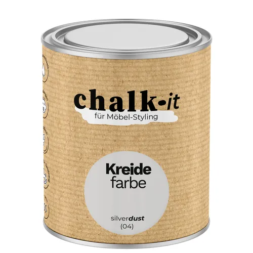 Produktbild Kreidefarbe Chalk-it (04) Silver Dust 0,75L Shaby Chic Möbel Holzlack Natur Vintage Möbellack