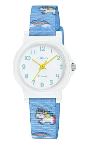 Lorus Kids RRX47JX9 Kinderuhr - Armbanduhren für Kinder, mit robustem Kunststoffgehäuse und einem bunten Textilarmband – perfekt für kleine Abenteurer!