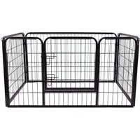 PawHut Welpenauslauf 70 x 80 cm - Kleintierlaufställe: Wertiges Freilaufgehege für Hundewelpen, ausbruchssicher und witterungsbeständig, ideal für Innen- und Außenbereich.