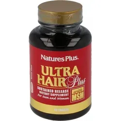 Natures Plus Ultra Hair Plus - 60 Tabletten - Nahrungsergänzungsmittel für gesunde Haare, unterstützt Festigkeit und Elastizität mit wichtigen Vitaminen und Mineralstoffen. Ideal für Männer und Frauen.