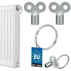 KOTARBAU® 2er Set Entlüftungsschlüssel für Heizkörper Heizungsentlüftungsschlüssel Vierkantschlüssel Entlüftungsschlüssel mit Schlüsselr... - Silber