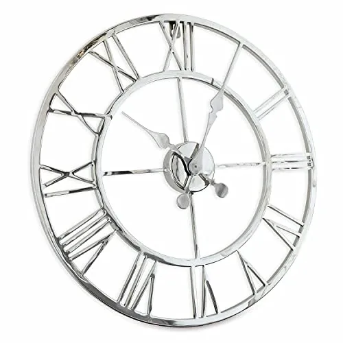 Loberon Uhr Houston, Kunstvolle Wanduhr mit Vintage-Optik in silber von LOBERON