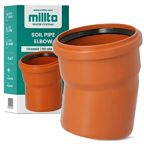 Millto™ Kunststoff Bogen 110x110 mm 15º Rohrbogen Abwasser Installation PP-Bogen Abwassersysteme Abflussrohr Anschluss Kanalisationsrohr Sanitärverbinder Armaturen für Entwässerungssysteme
