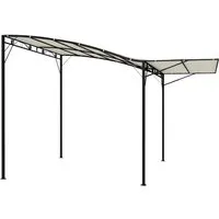 Furnicato Pavillon mit klappbarer Dacherweiterung 300x250x200-250 cm cremeweiß - Genießen Sie entspanntes Beisammensein im Freien mit diesem eleganten Pavillon. Die klappbare Dacherweiterung bietet flexiblen Schutz vor Sonne und Wind, ideal für Garten und Terrasse.