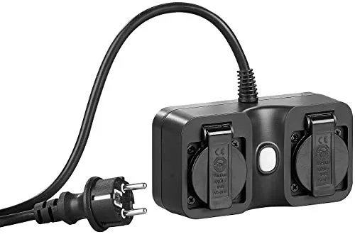 Luminea Home Control 2-fach WLAN-Outdoor-Steckdose - Smart & Ferngesteuerte Stecker mit IP44 Schutz, steuerbar via App und Sprachbefehlen für maximalen Komfort im Außenbereich. Perfekt für Balkon und Garten!