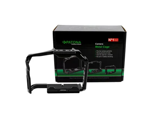 PATONA Kamera Cage für Panasonic GH6 - Aluminium Gehäuse - Kameras Zubehörset für Panasonic GH6, aus starkem Aluminium, Arca Swiss kompatibel, schützt Ihre Kamera und ermöglicht einfachen Zugang zu Anschlüssen.
