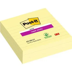 Post-it Haftnotizen Super Sticky Notes, gelb, 101 x 101mm, selbstklebend, 3x 70 Blatt