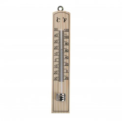 axentia Raumthermometer Zimmerthermometer aus Holz, ca. 20 cm - Raumthermometer aus Holz, ideal für die Wandmontage, misst Temperaturen von -30 °C bis +50 °C, sorgt für ein angenehmes Raumklima.