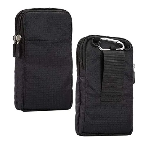 Gürteltasche Schwarz Klein, Handy Umhängetasche Klein, 6.0 Zoll Reißverschluss Multifunktional Camping Wandern Outdoor Handy Beutel Bügel Einstellbar Schultertasche Hüfttasche Handy Gürteltasche