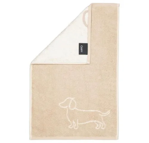 Cawö Badetücher Gästetuch We love Dogs Dackel Companion Natur Beige (30x50cm)