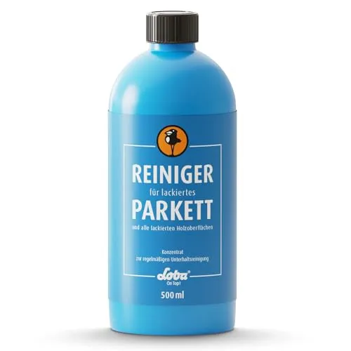 LOBA Parkett Reiniger für lackierte Böden | 500ml Konzentrat für 50L Holz-Reiniger | pH-neutral, schlierenfrei, biologisch abbaubar | Holzpflege-Reiniger für nachhaltige Parkett-Pflege