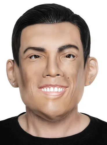 Metamorph Verkleidungsmaske Cristiano Ronaldo Maske in schwarz von Metamorph