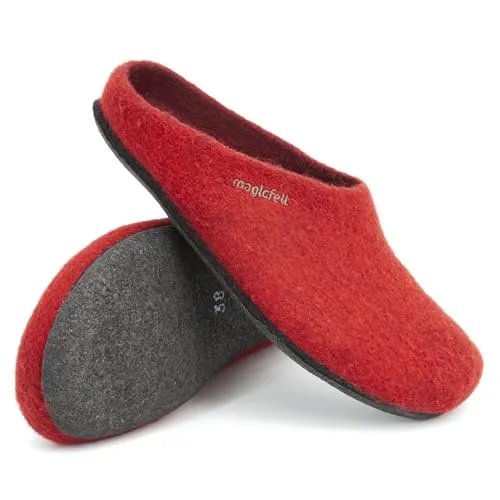 Gottstein Magicfelt 709 Hüttenschuhe 43 - Rote Merinowolle - Damen-Hausschuhe aus 100% Merinowolle in kräftigem Rot, ideal für gemütliche Abende zu Hause. Entdecken Sie weitere tolle Angebote von Gottstein bei Bergfreunde.de!
