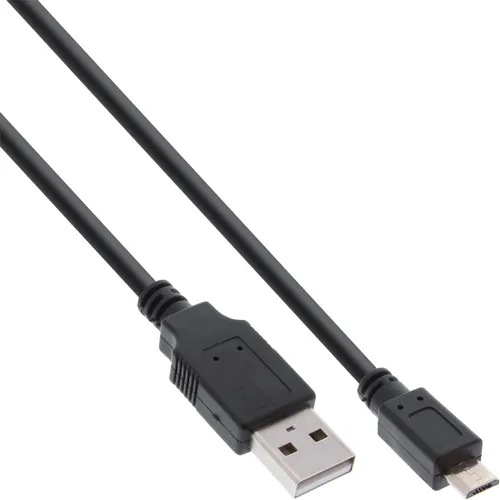 InLine® Micro-USB 2.0 Kabel, Schnellladekabel, USB-A Stecker an Micro-B schwarz, 2m, schwarz