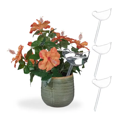 Bewässerungskugeln 4er Set, Blumenbewässerer, Gießkugeln, Pflanzenwasserspender