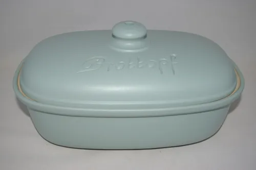 Brottopf 30 cm Salbei Oval , Steinzeug Westerwald