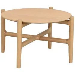 Couchtisch Holton aus Eiche, skandinavisches Design, rund 62 cm, natur, mit Massivholz-Beinen