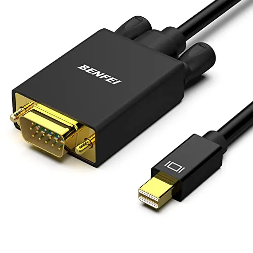 BENFEI Mini DisplayPort auf VGA, 1,8m Vergoldet 1080P Mini DisplayPort(Thunderbolt) zu VGA Kabel für MacBook, Surface Pro usw.