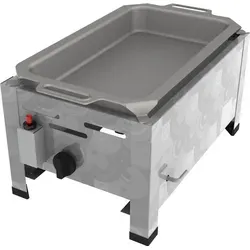 Gastrobräter mit Edelstahlpfanne, 1 Brenner 4,5 kW - Grill für Profis: 1-flammiger Gastrobräter mit lebensmittelechter Edelstahlpfanne, ideal für Gastronomie und Events. Kompakt und leistungsstark!