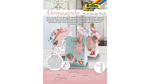 folia Adventskalender „Geschenktaschen Pastell“