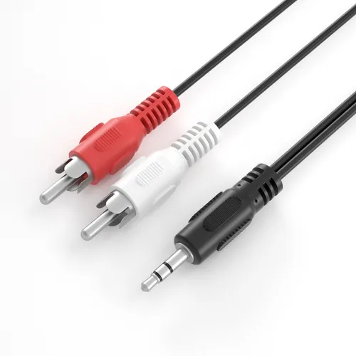 1,5m Cinch zu 3,5mm Klinke AUX Audio Kabel | 2x Cinch RCA Stecker auf Klinke