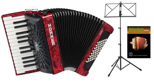 Hohner Bravo II 48 SilentKey Rot Set von Hohner
