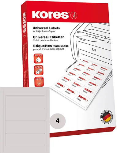 Kores Ordnerrücken Etiketten 192 x 61 mm weiß opak 320 Etiketten auf 80 Blatt