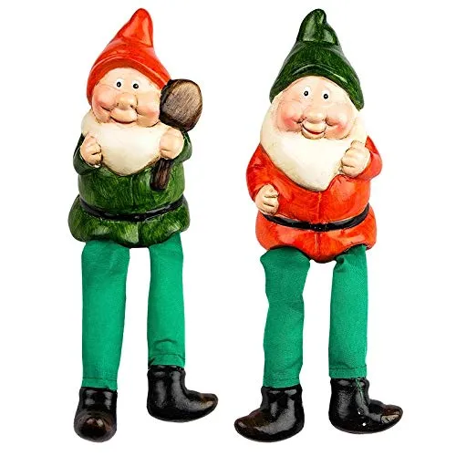 Ideen mit Herz Deko-Figuren mit Schlenkerbeinen | Frühling & Ostern | Kantensitzer | Kantenhocker | 18 cm (Zwerge)