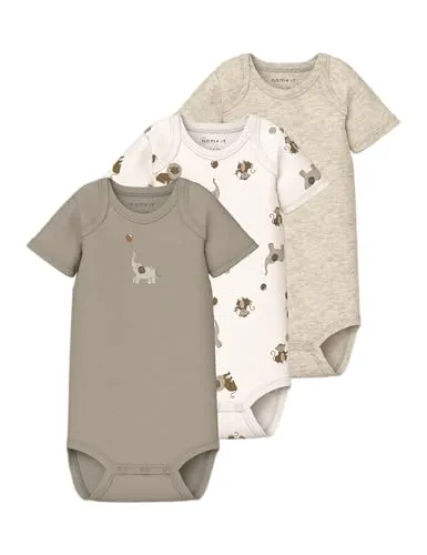 NAME IT Unisex Nbnbody 3P Ss Animal Noos, Jet Stream, Numeric_62