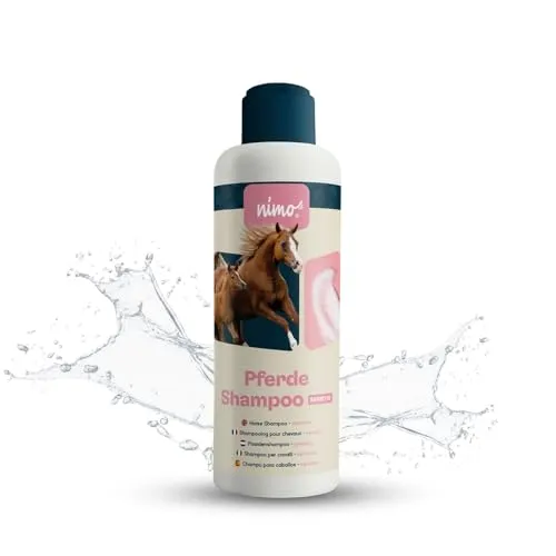 nimo® Pferde Shampoo sensitiv | ohne Duftstoffe & pH-Neutral mit Kollagen | für alle Pferderassen und Sensible, allergische Pferde | für bessere Kämmbarkeit & glänzendes Fell, 100% tierleidfrei