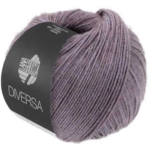 LANA GROSSA Diversa | Leichtes Baumwoll-Mischgarn mit zartem Melange-Effekt | Handstrickgarn aus 74% Baumwolle & 26% Viskose | 50g Wolle zum Stricken & Häkeln | 210m Garn FB 24