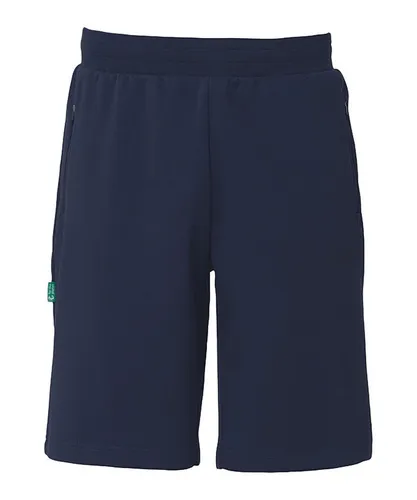 uhlsport Unisex Id Shorts - Bequeme Sport-Shorts für alle - Trainingsbekleidung aus 72% Bio-Baumwolle und 28% recyceltem Polyester, mit praktischen Reißverschlusstaschen und uhlsport-Druck, ideal für umweltbewusste Sportler.