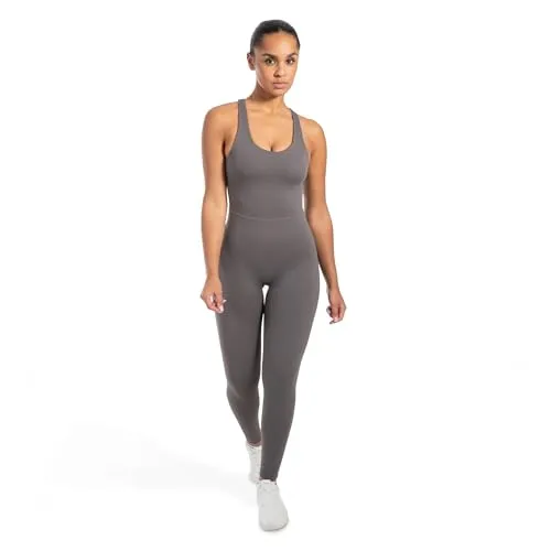 Smilodox Jumpsuit Ilva – Ärmelloser Sport Overall in grau von Smilodox