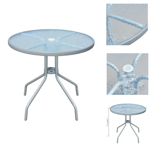 VidaXL Gartentisch 80 x 71 cm Rund Grau