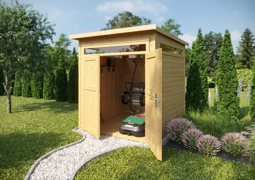 weka Gartenhaus 265 Gr. 3, 21 mm, natur, DT/4 Ober - Gartenhaus aus hochwertigem Holz, ideal für die Aufbewahrung von Gartenutensilien und bietet zusätzlichen Platz im Garten.